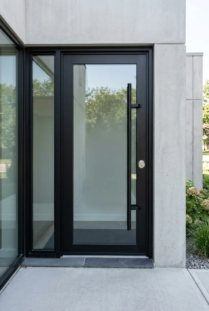 Porte isolée en aluminium à bris thermique