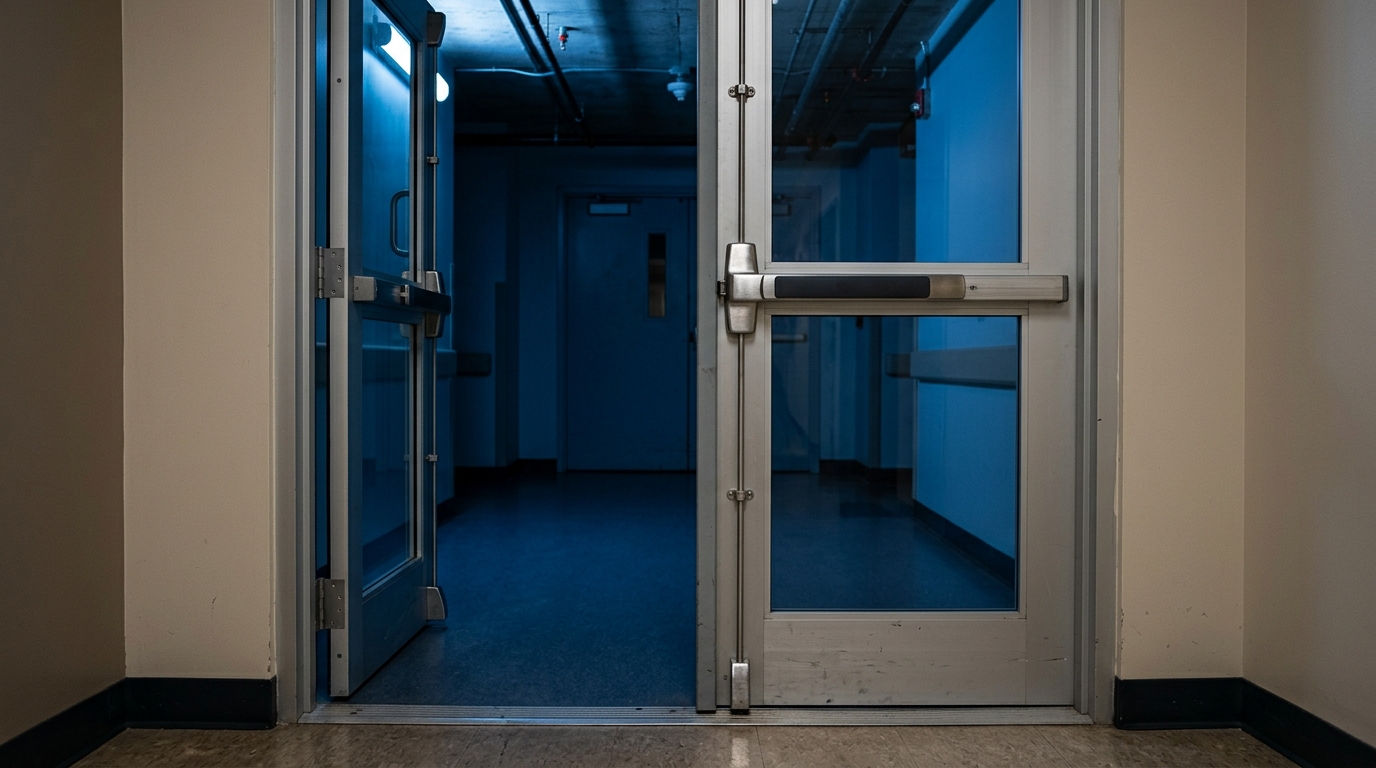 Tige verticale en surface — corridor d'hôpital